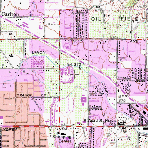 Topographic Map of Hurless Barton Park, CA