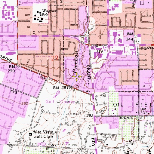 Topographic Map of Parque Del Arroyo Verde, CA