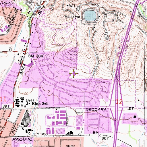 Topographic Map of William E Fanning Elementary School, CA