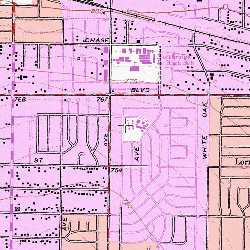 Topographic Map of Cantara Elementary School, CA