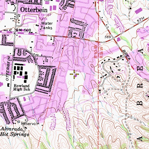 Topographic Map of Shelyn Elementary School, CA