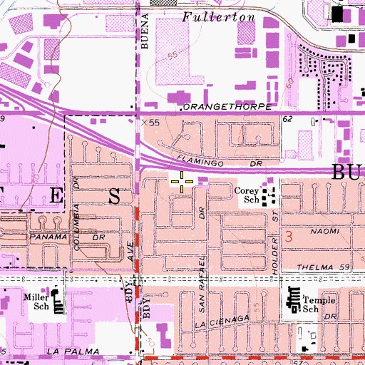 Topographic Map of Brenner Park, CA