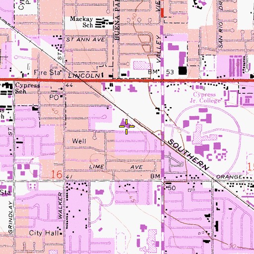 Topographic Map of Christine P Swain Elementary School, CA