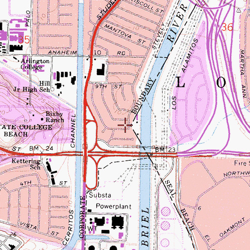 Topographic Map of College Park, CA
