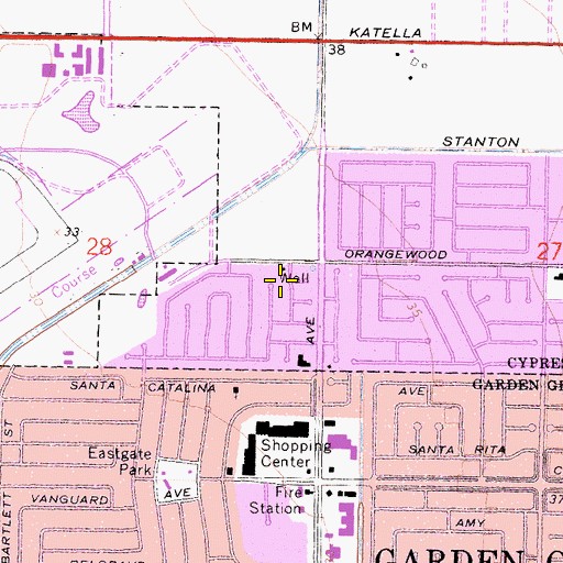 Topographic Map of Eucalyptus Park, CA