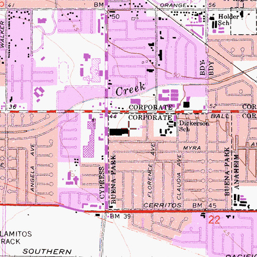 Topographic Map of Larwin Park, CA