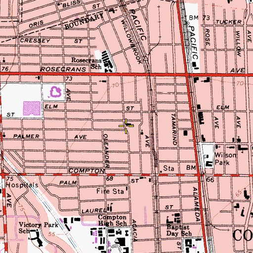 Topographic Map of The Church of Jesus Christ of Latter Day Saints, CA