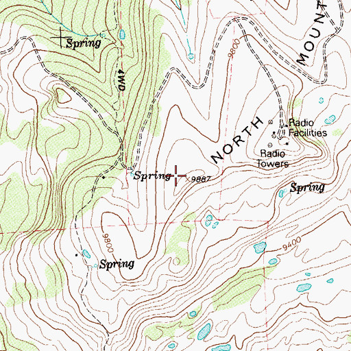 Topographic Map of North Mountain, CO