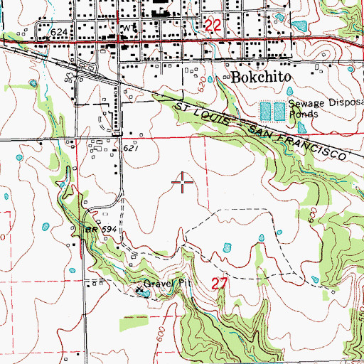 Topographic Map of Frank Ranch Field (historical), OK