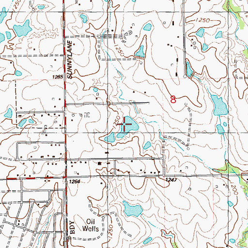 Topographic Map of Sooner Lake, OK