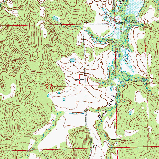 Topographic Map of Waterfowl Refuge, OK