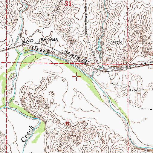 Topographic Map of Lovedale, OK
