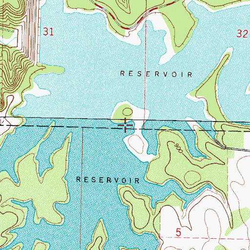 Topographic Map of Chimney Rock Lake, OK