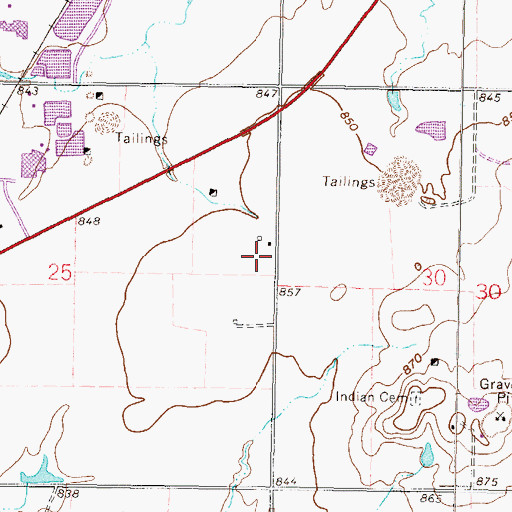 Topographic Map of Mills (historical), OK