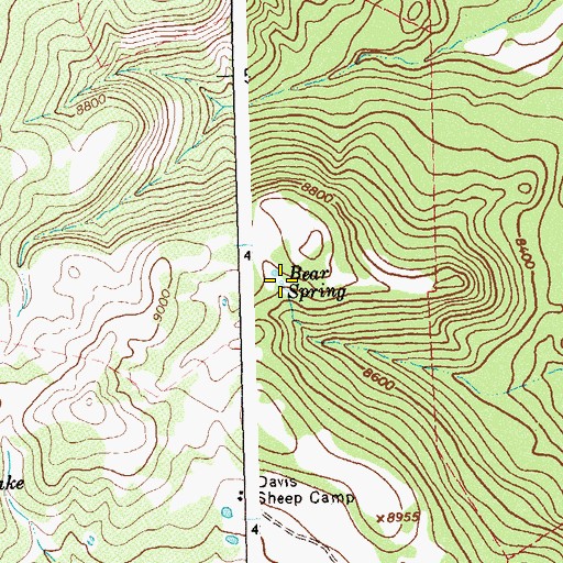 Topographic Map of Bear Spring, CO