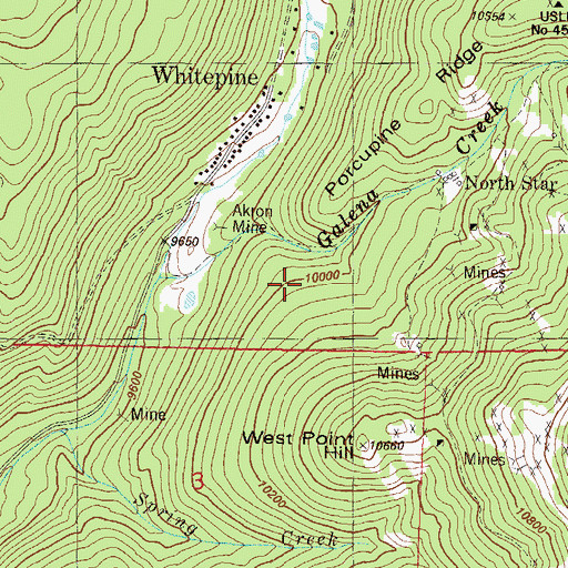 Topographic Map of Akron Mine, CO