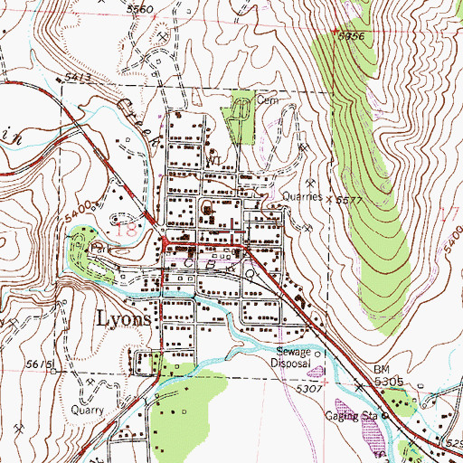 Topographic Map of Dewey Rocky Mountain Quarry, CO
