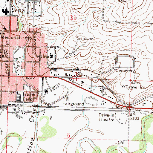 Topographic Map of Centennial Mall, CO