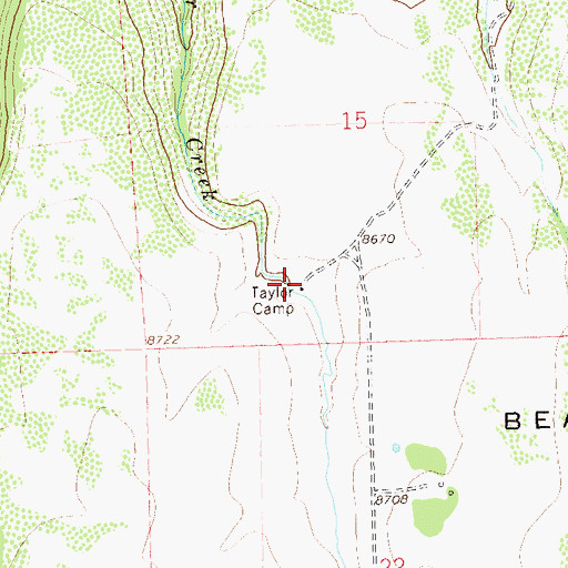 Topographic Map of Taylor Camp, CO