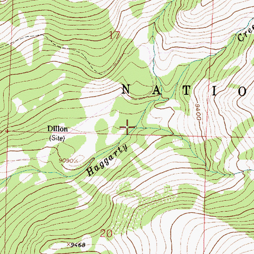Topographic Map of Vole Creek, WY