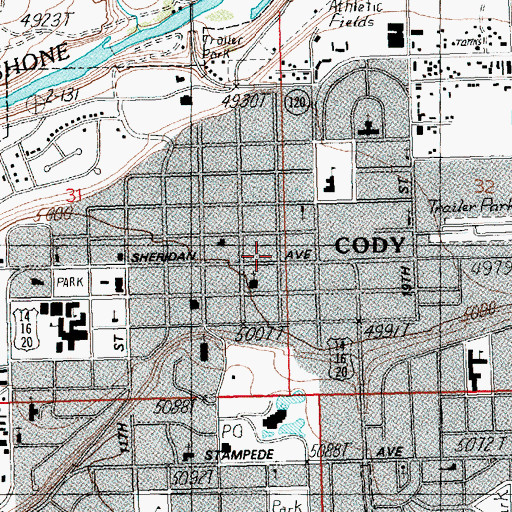 Topographic Map of Eastgate Shopping Center, WY