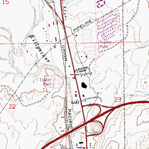Topographic Map of White Mountain Mall, WY