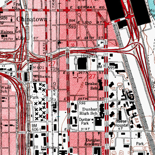Topographic Map of Prairie Avenue Courts, IL