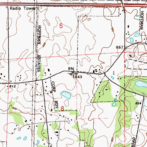 Topographic Map of School Number 41 (historical), IL
