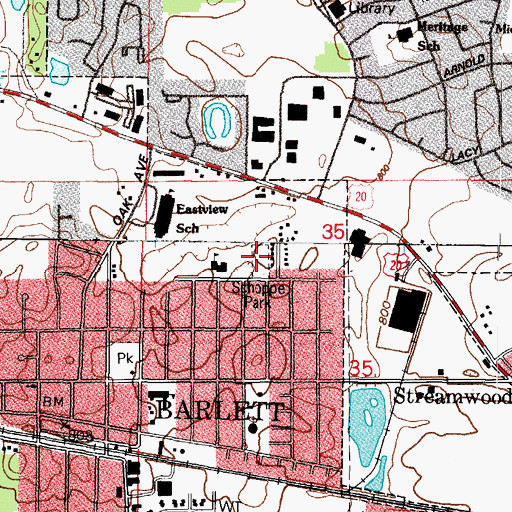 Topographic Map of Schoppe Park, IL