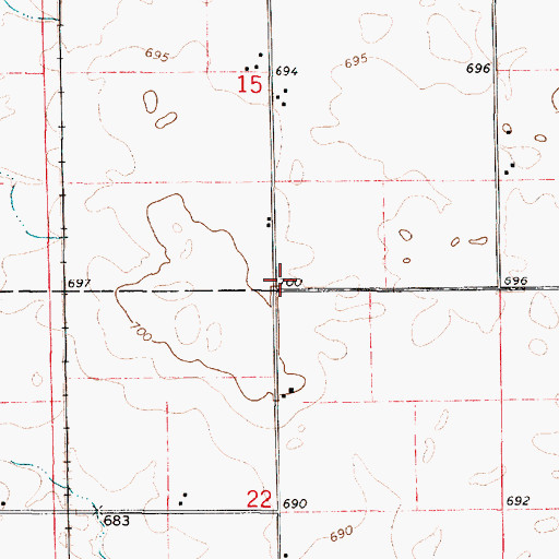 Topographic Map of Brown School (historical), IL