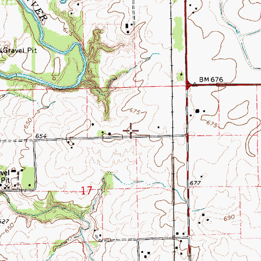 Topographic Map of Cottage Grove School (historical), IL
