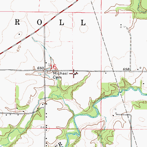 Topographic Map of Friends Church (historical), IL