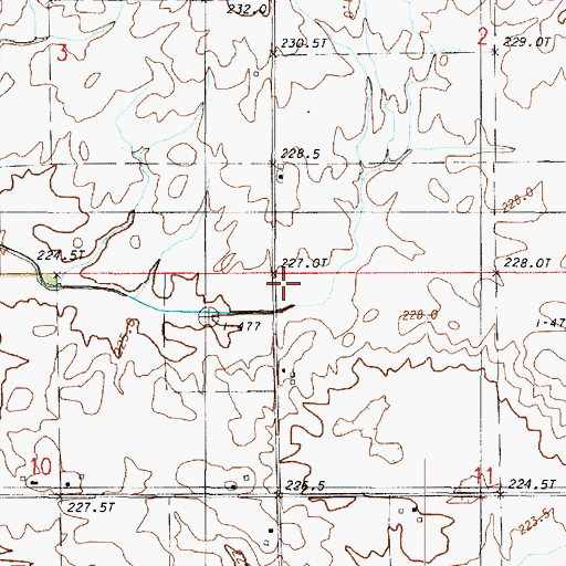 Topographic Map of Bratton School (historical), IL
