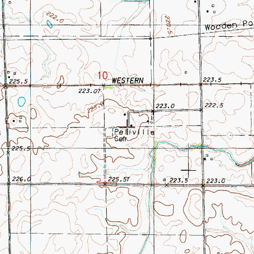 Topographic Map of Pellville, IL