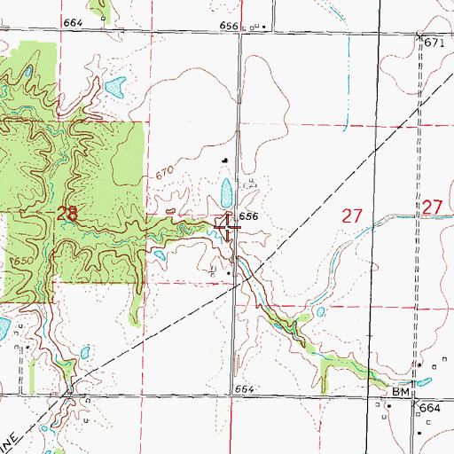 Topographic Map of Hickory Grove School (historical), IL