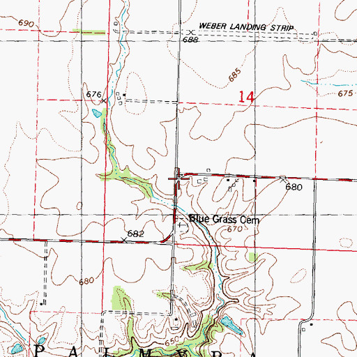 Topographic Map of Horton School (historical), IL