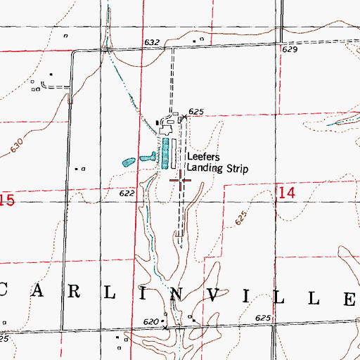Topographic Map of Leefers Landing Strip (historical), IL