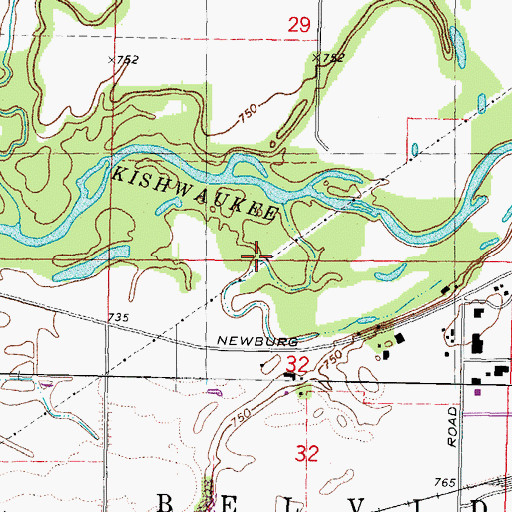 Topographic Map of Lib Forest Preserve, IL