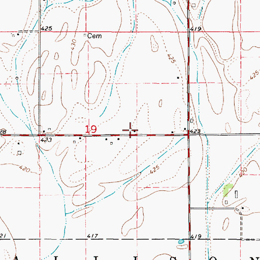 Topographic Map of Brick School Number 3 (historical), IL