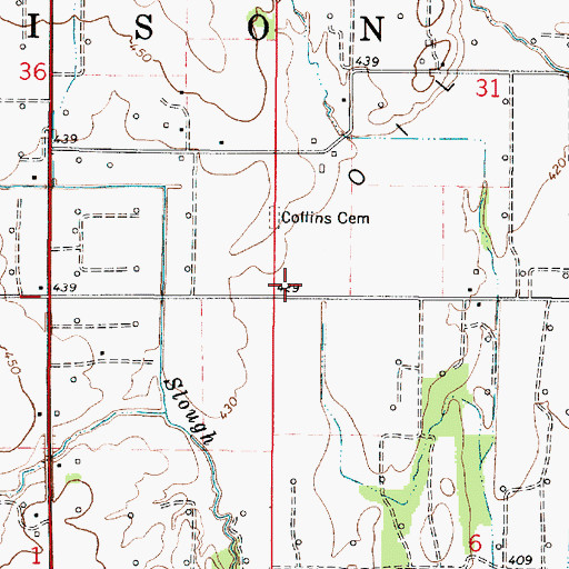 Topographic Map of Collins School (historical), IL