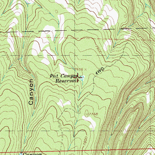 Topographic Map of Pat Canyon Reservoir, CO