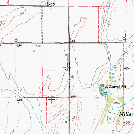 Topographic Map of Miller School (historical), IL