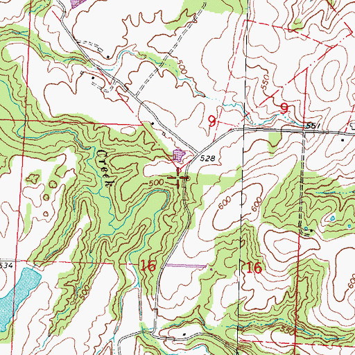 Topographic Map of Bollinger School (historical), IL