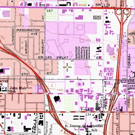 Topographic Map of Cabrillo Park, CA