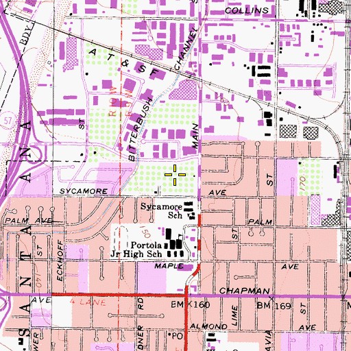 Topographic Map of Camino Real Park, CA