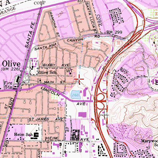 Topographic Map of Eisenhower Park, CA