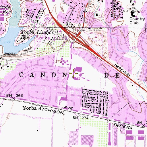 Topographic Map of Esperanza High School, CA
