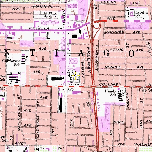 Topographic Map of Goforth Mobile Home Village, CA