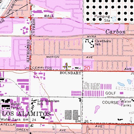 Topographic Map of Holy Cross Lutheran Church, CA