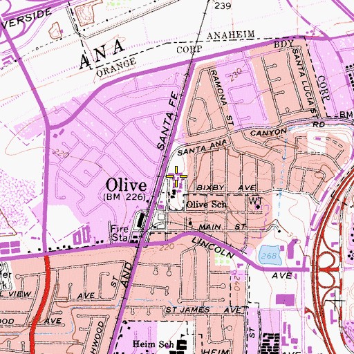 Topographic Map of Southern California Christian High School, CA